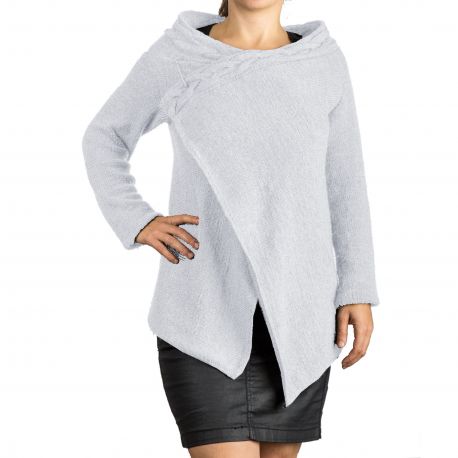 Handstickad cardigan i merino ull