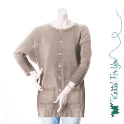 Long ekobomull cardigan med fickor